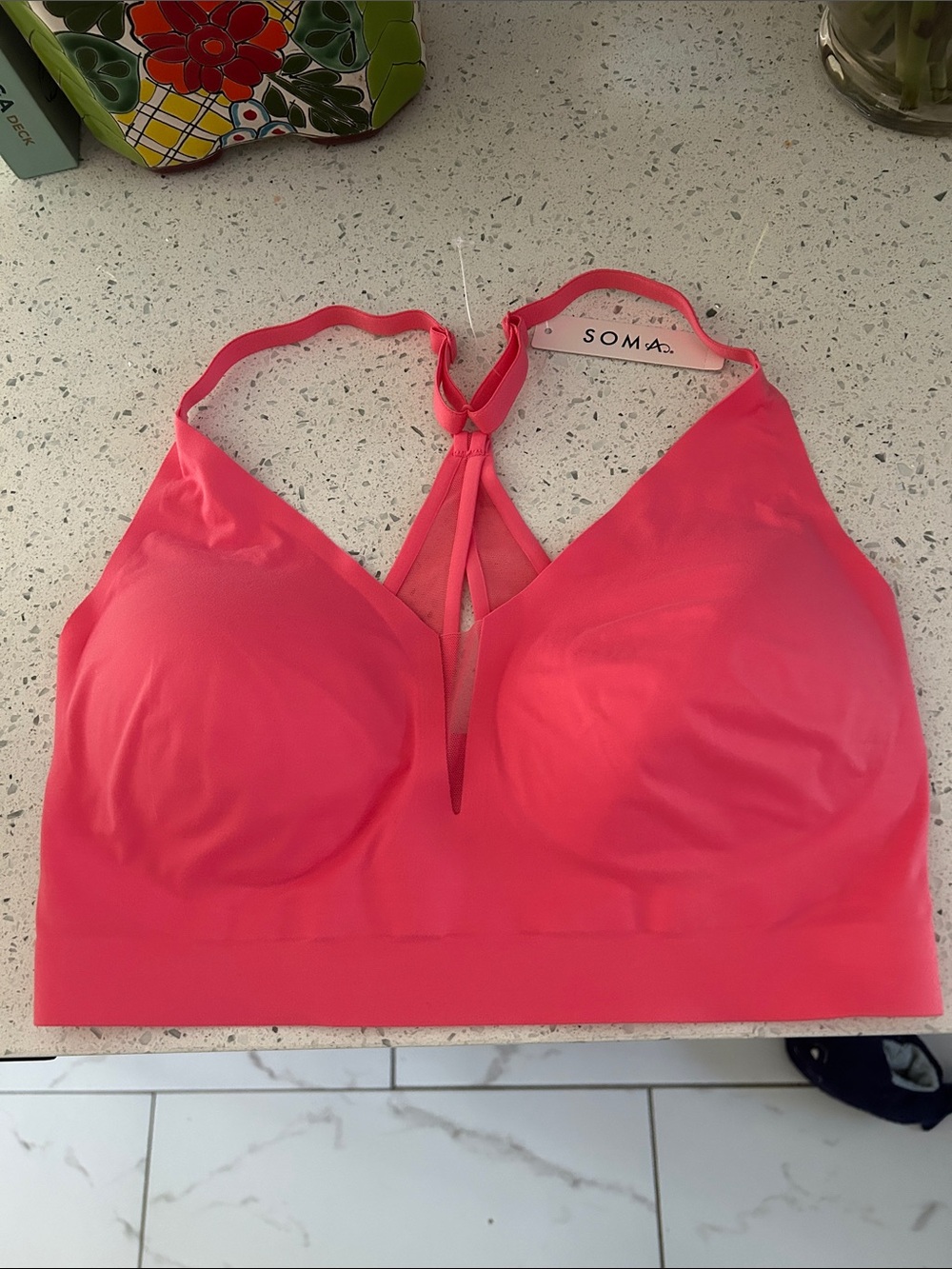NWT Soma Enbliss Racerback Mesh Bralette in Camellia Rose - Large